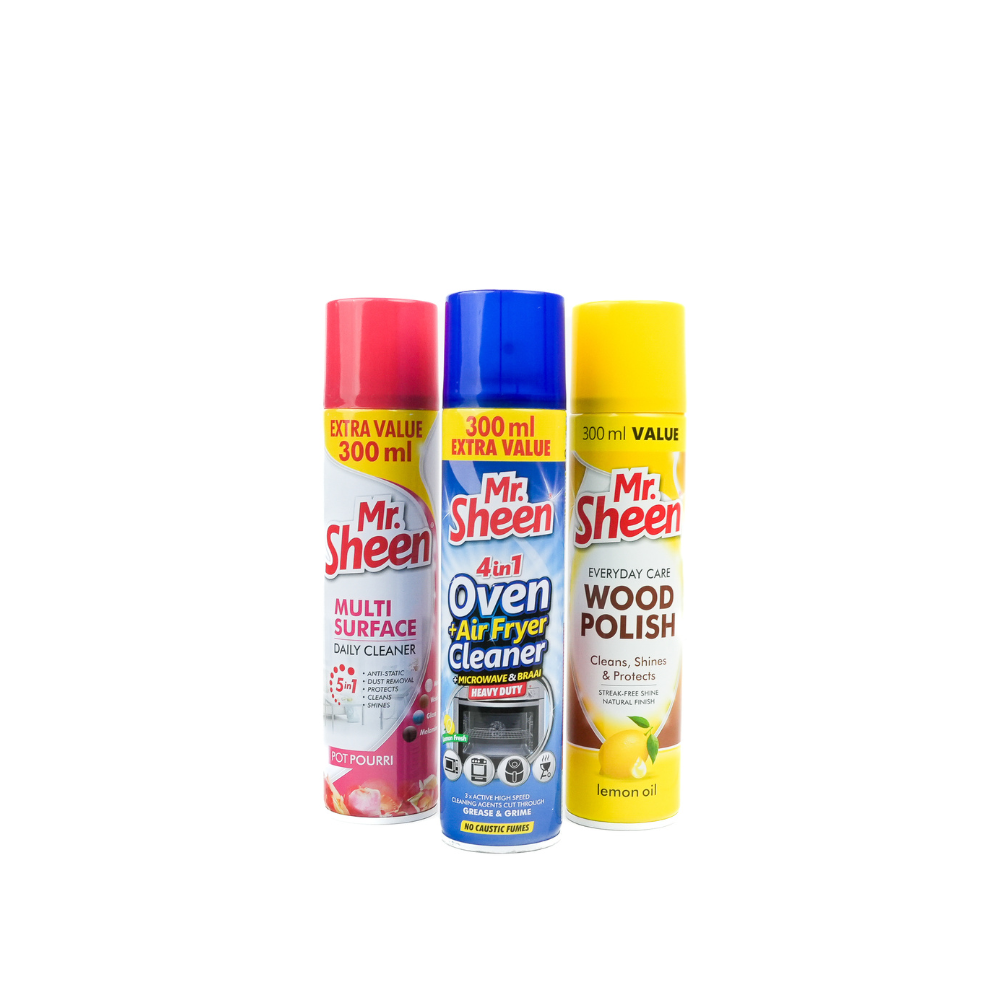 Mr Sheen Household Cleaning Bundle – Oven, Multi Surface & Wood Polish