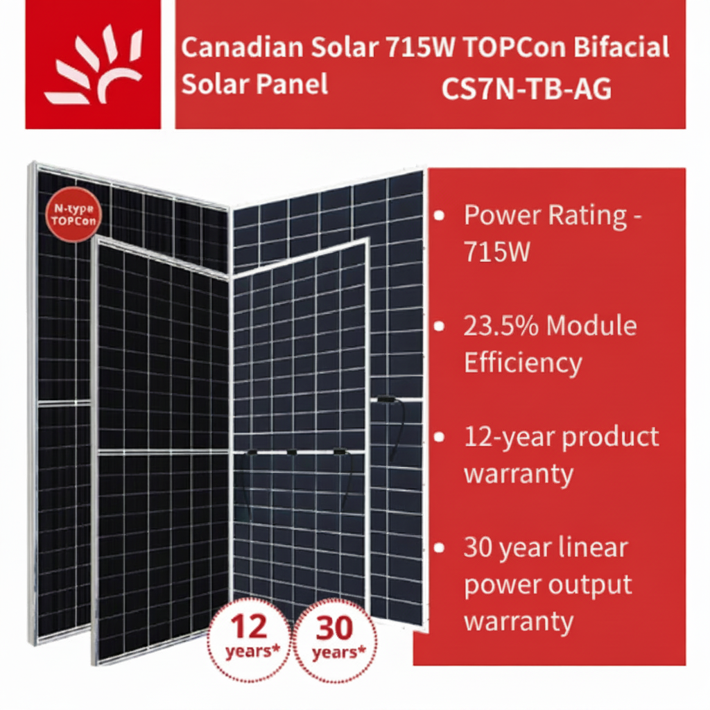 Canadian Solar 715W Bi-Facial (Double Glass) N-Type