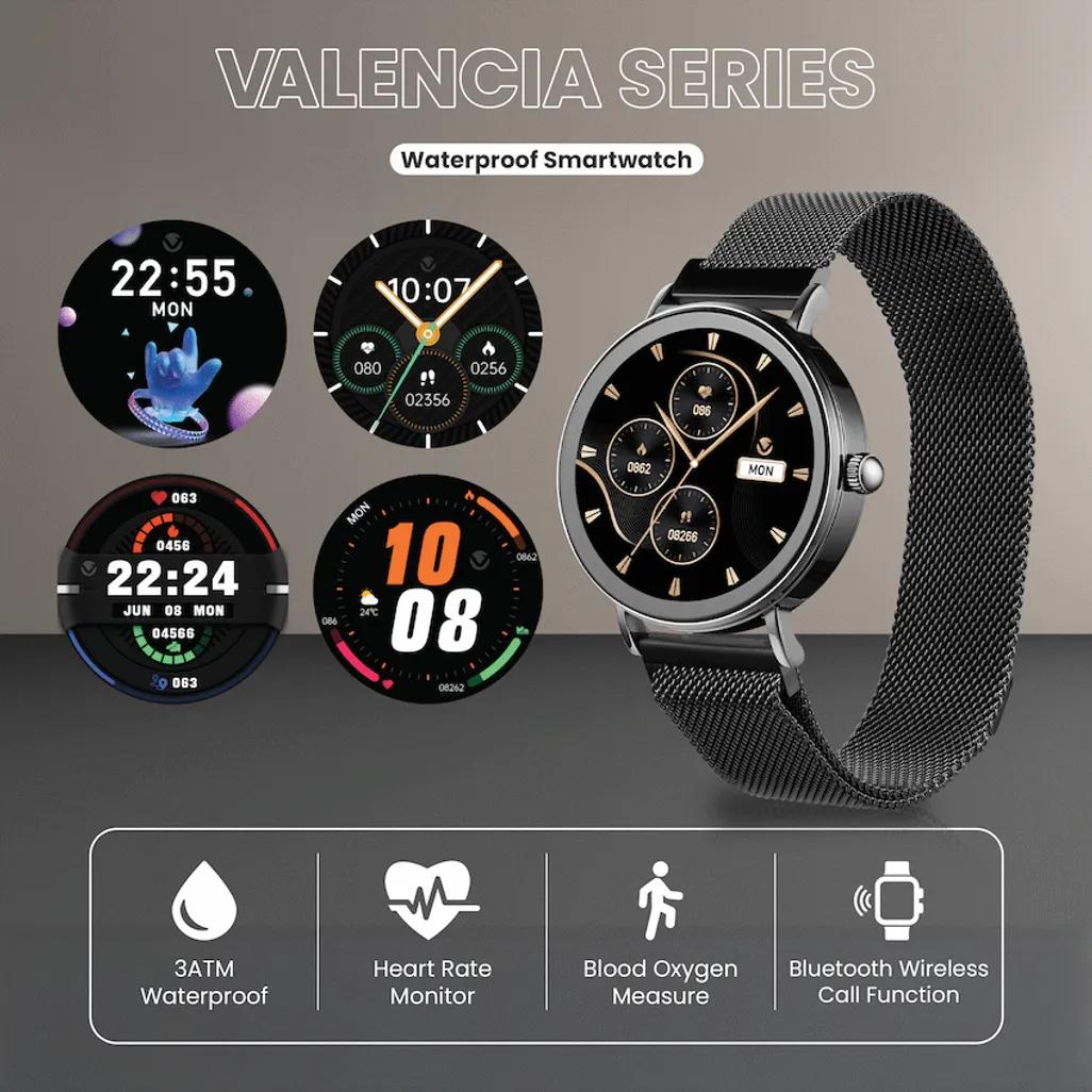 Volkano Valencia Series Ladies Smart Watch - Black