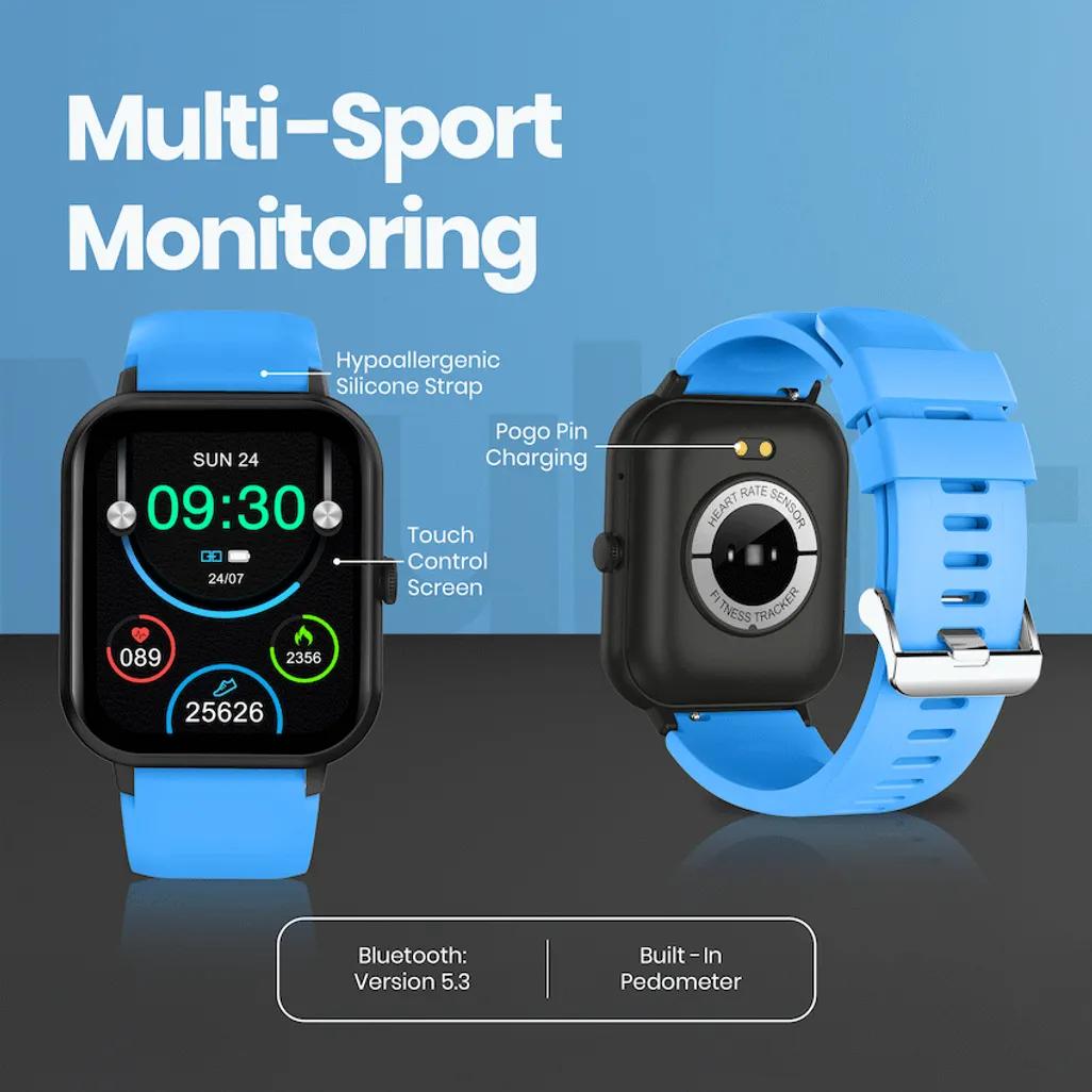 Volkano Chroma Series Smartwatch with Blue Strap