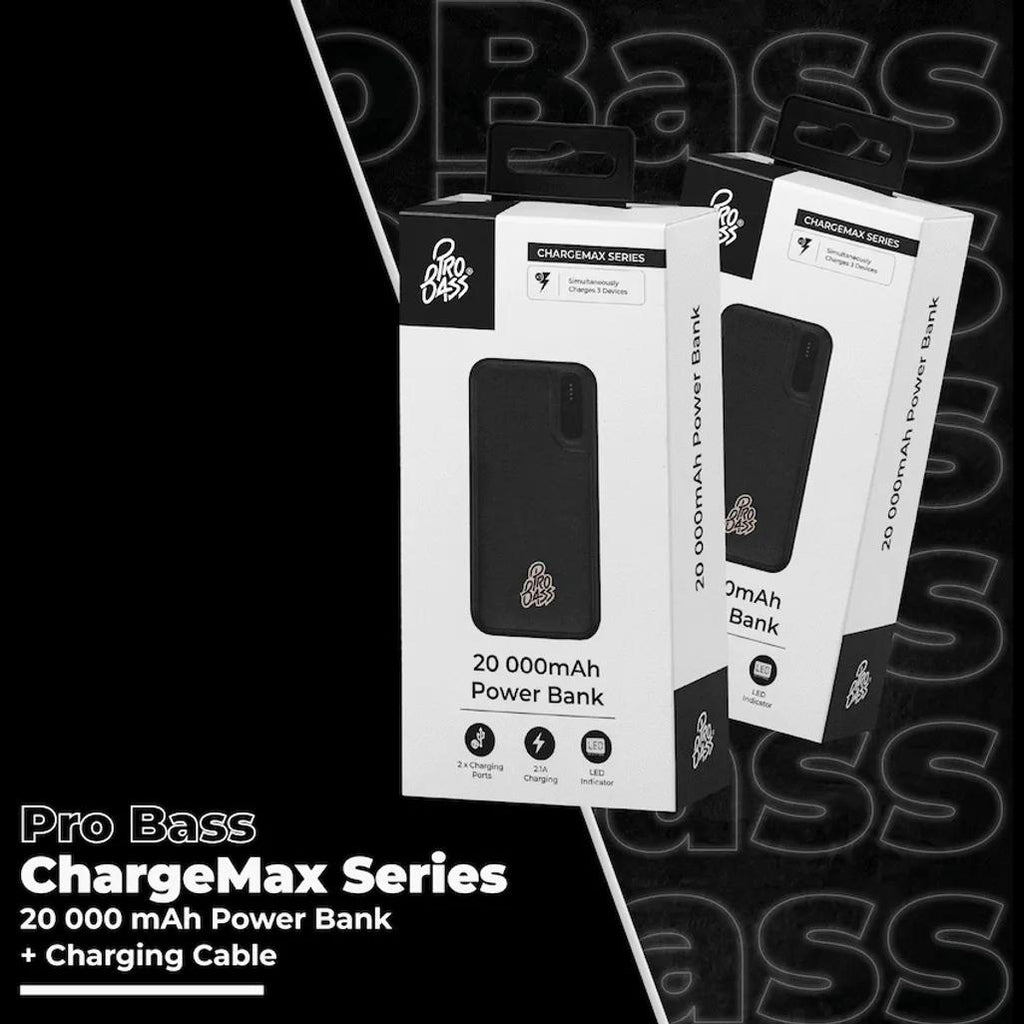 Pro Bass ChargeMax Series 20000mAh Power Bank