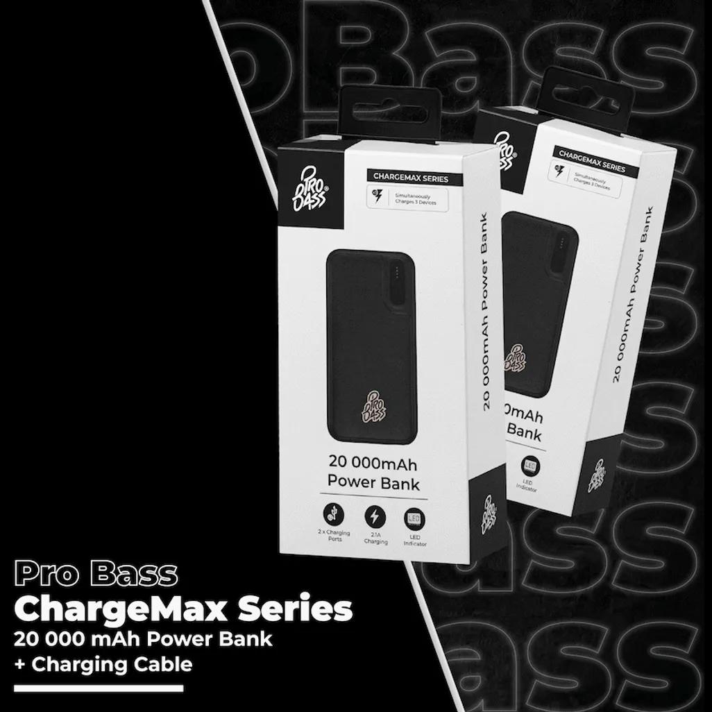 Pro Bass ChargeMax Series 20000mAh Power Bank