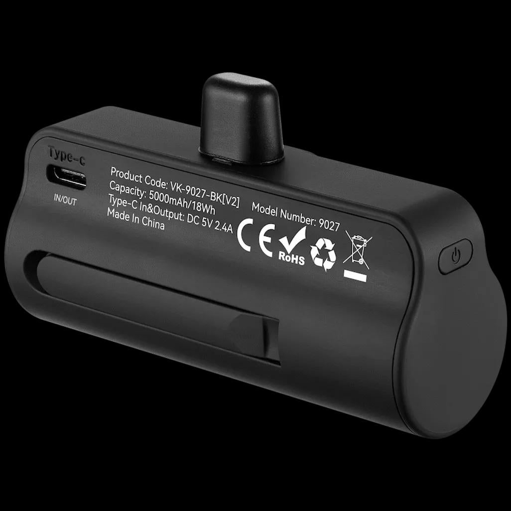 Volkano Relief Pro Power Bank - 5000mAh Type-C Direct Plug-In