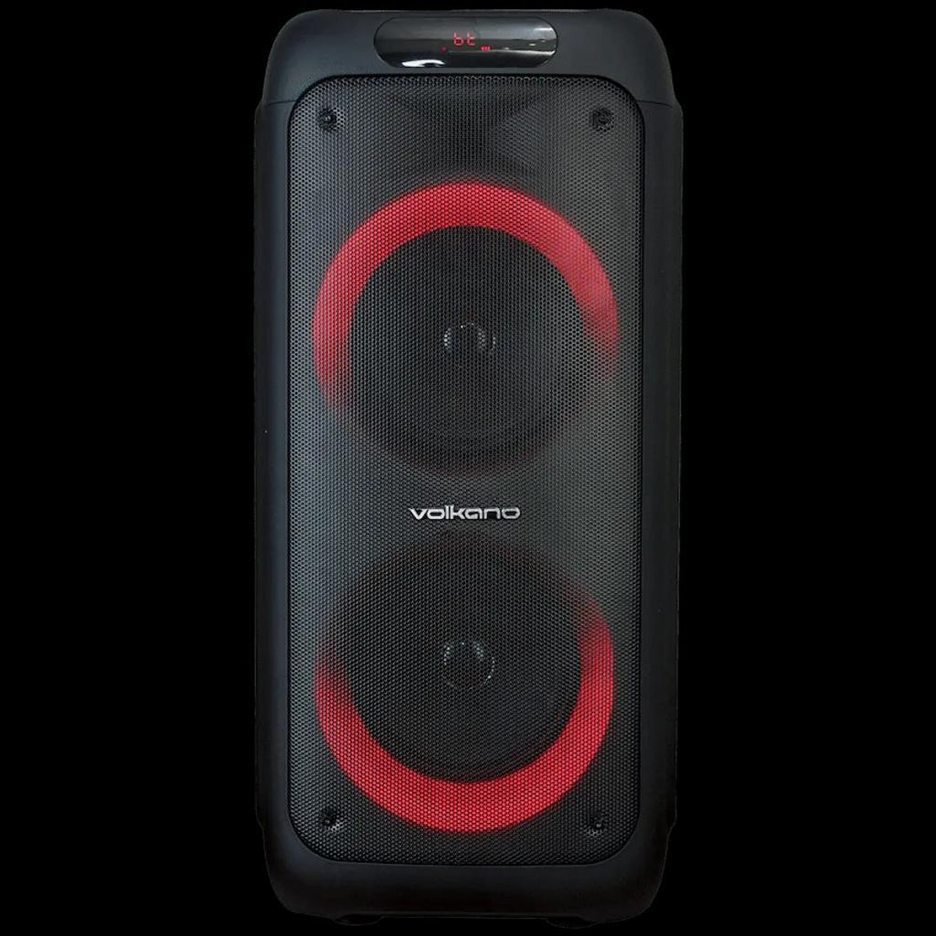 Volkano Helios Series Dual 8 inch Party Speaker with Microphone & Light Effects