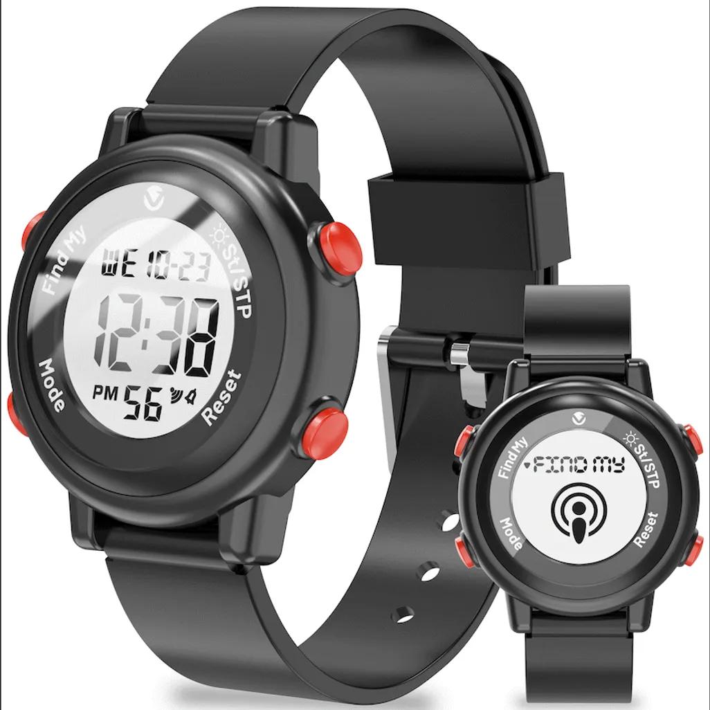 Volkano Kids Digital Watch with Apple Find My - 3ATM Waterproof (Anti-Lost) - Black