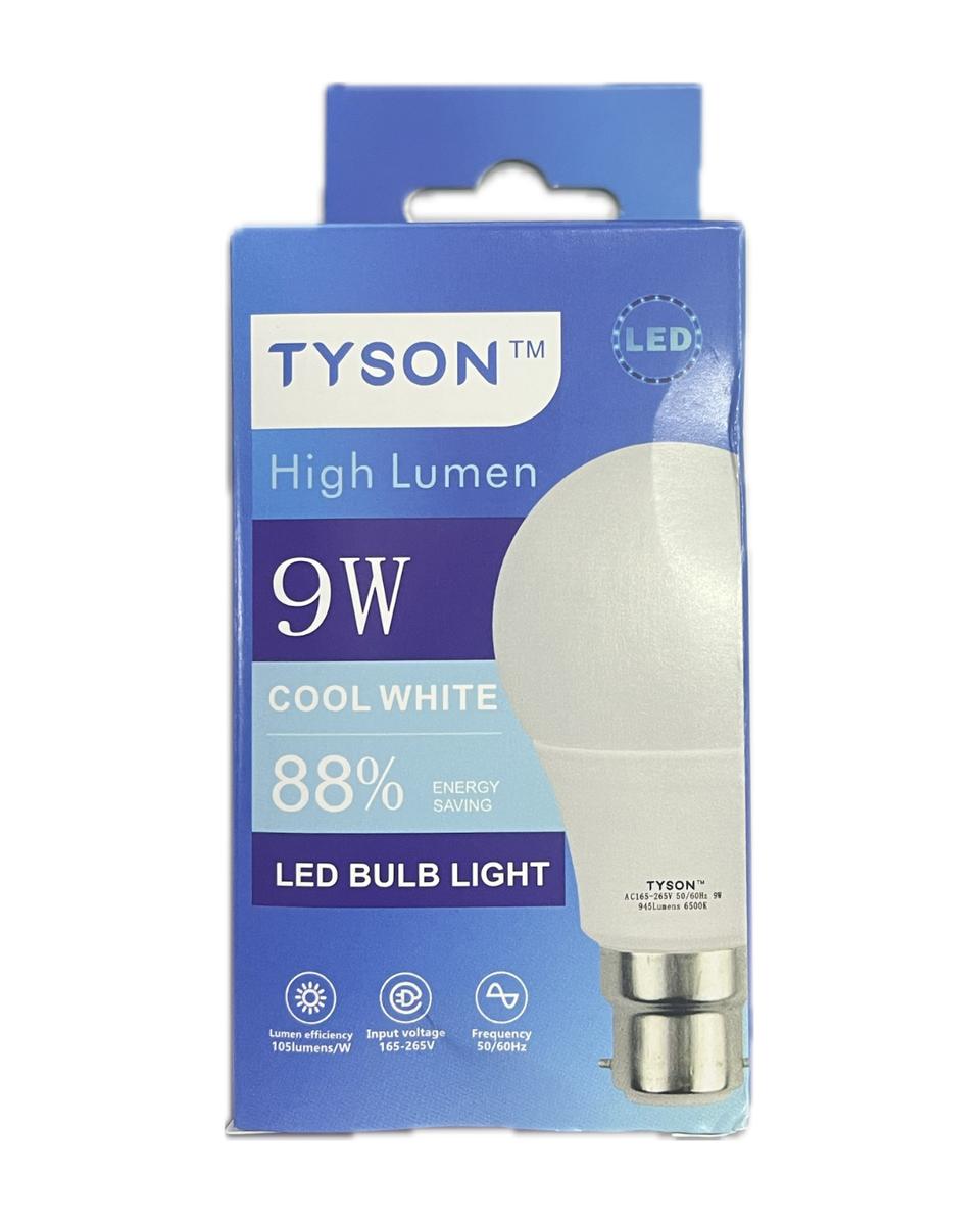 TYSON LED BULB 9W B22 - New Regulation 105LM/W