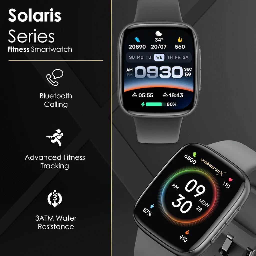VolkanoX Solaris Series Fitness Smartwatch - Black