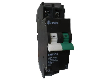 Schenker    13mm 1 Pole + Neutral Mini Rail 3kA Circuit Breaker