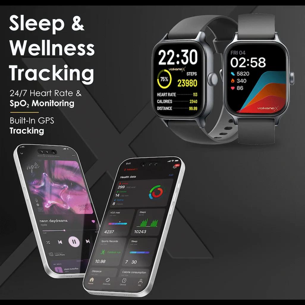 VolkanoX Kronis Series GPS Smartwatch - Black