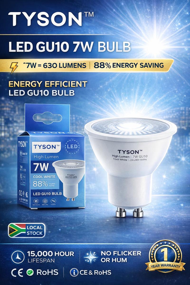 TYSON GU10 LED BULB 7W - 105LM/W - New Regulation