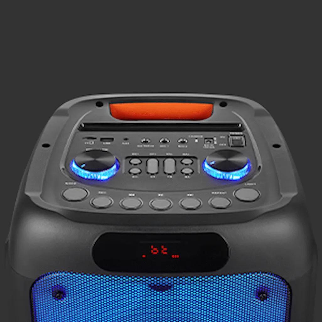 Volkano Helios Series Dual 8 inch Party Speaker with Microphone & Light Effects