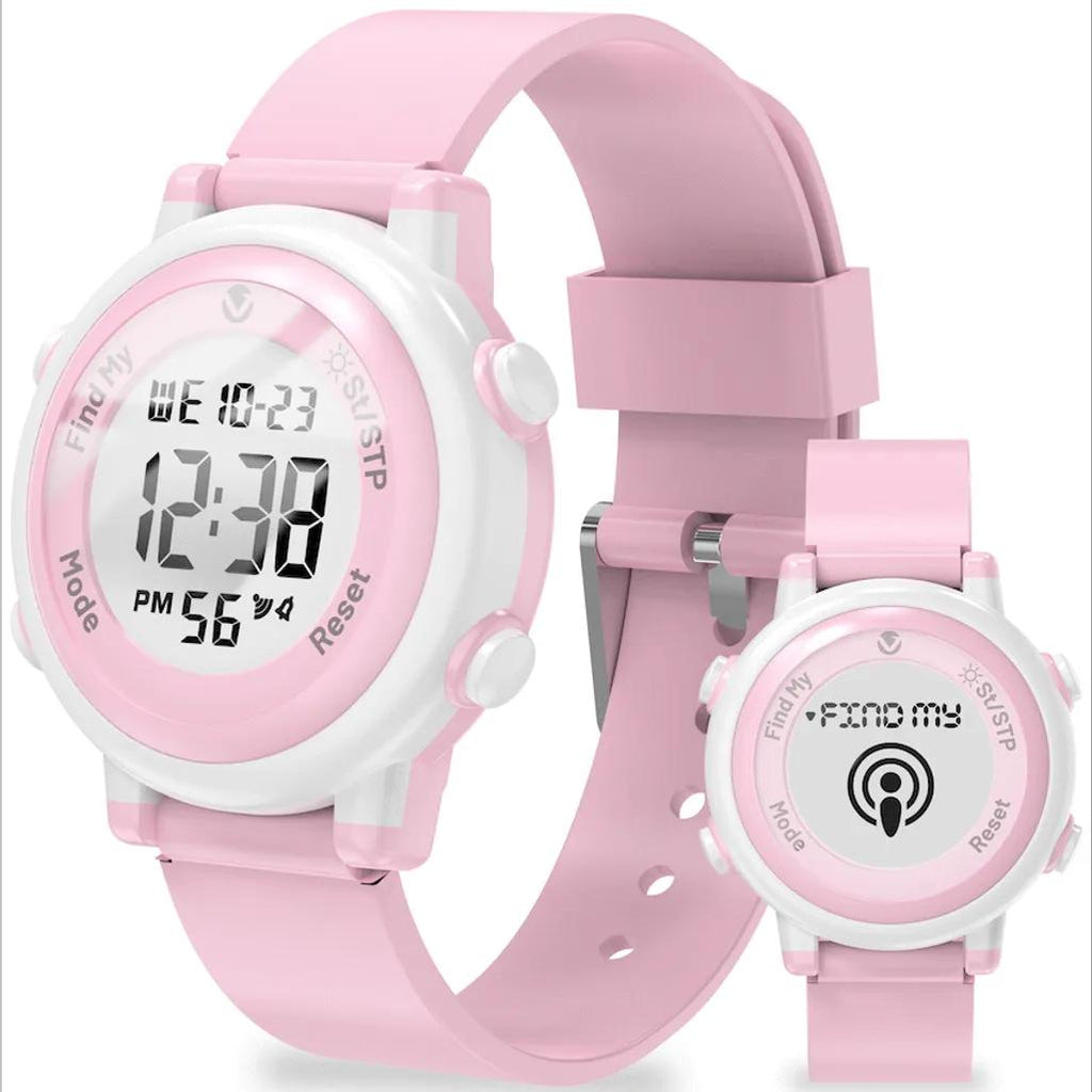 Volkano Kids Digital Watch with Apple Find My - 3ATM Waterproof (Anti-Lost) - Pink