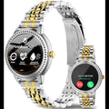 Volkano Ayla Collection Round Smartwatch With 2 Colour Metal link Strap