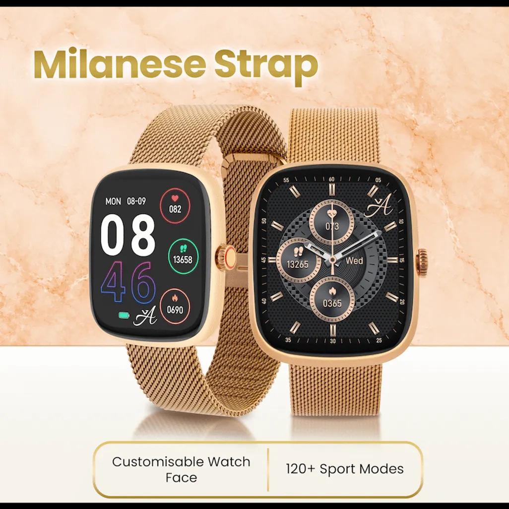 Volkano Ayla Collection Smartwatch with Milanese Strap