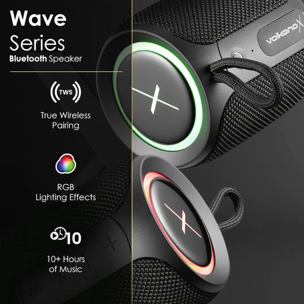 Volkano X Wave IPX66 Bluetooth Speaker - Black
