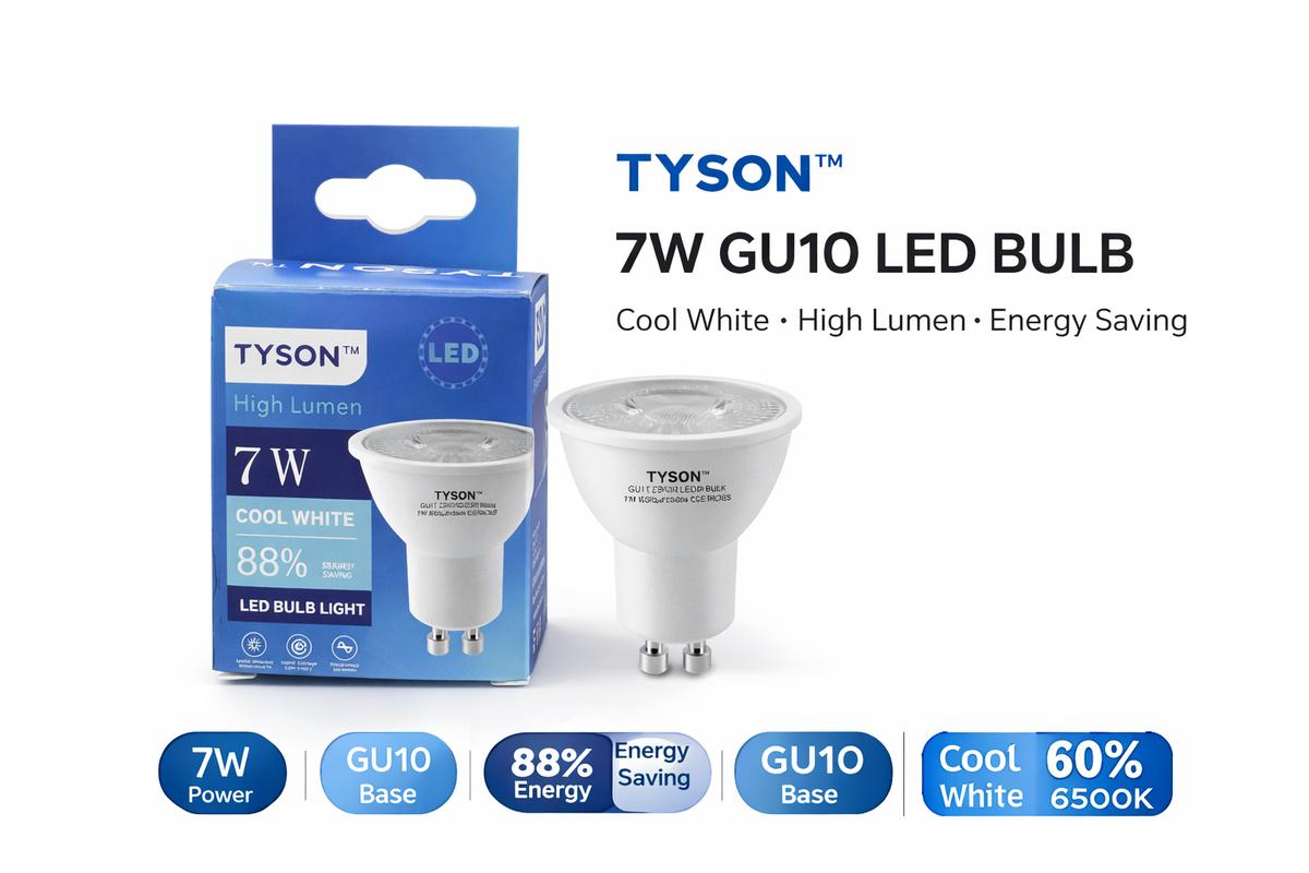 TYSON GU10 LED BULB 7W - 105LM/W - New Regulation
