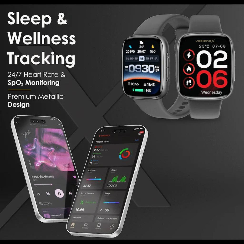VolkanoX Solaris Series Fitness Smartwatch - Black