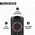 Pro Bass Pulse Box Portable Bluetooth Speaker - Black