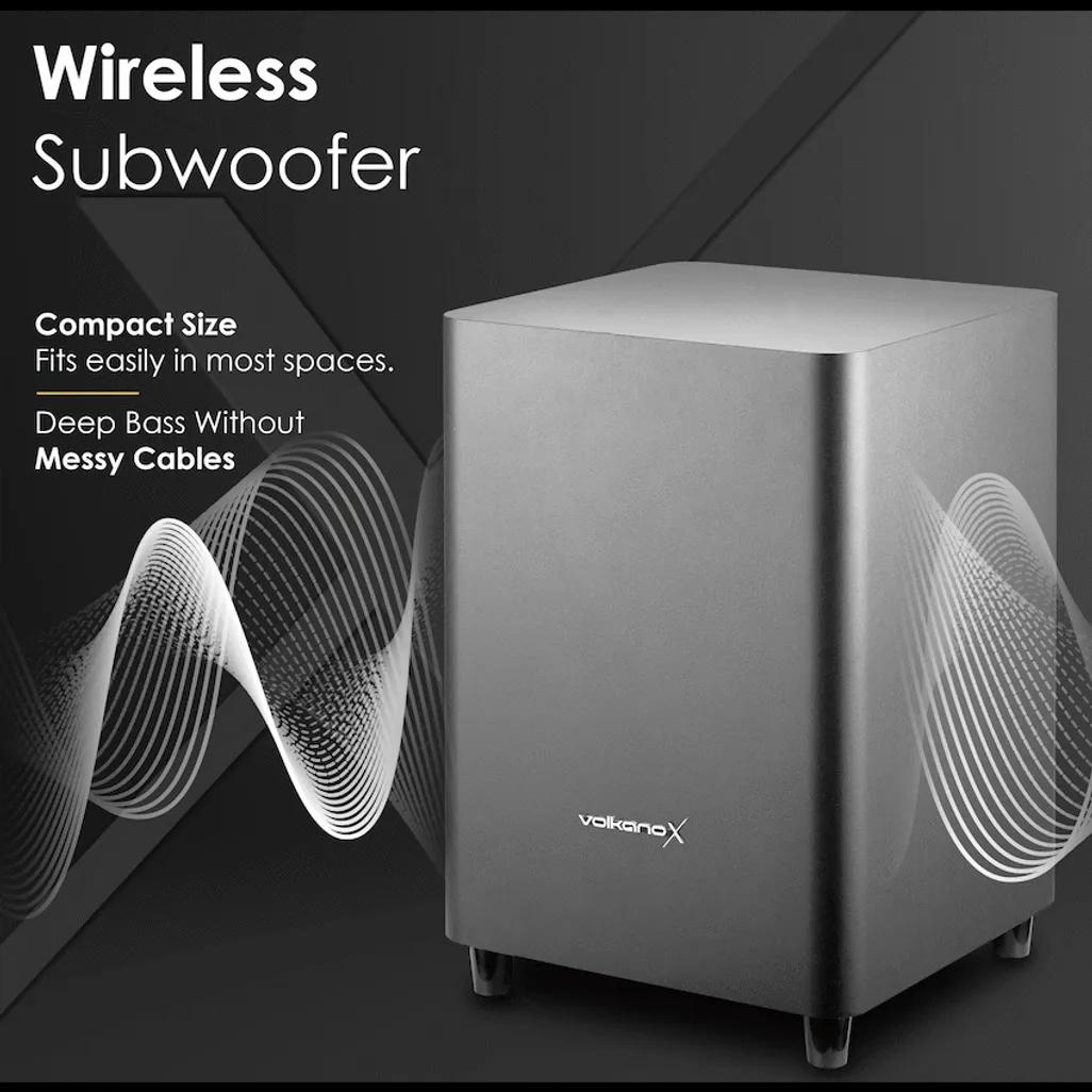 VolkanoX Supersonic 2 Series 2.1 200w Soundbar System with Wireless Subwoofer - Black