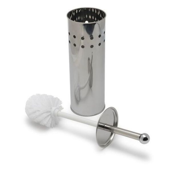 Toilet Brush with Round Stainless Steel Holder