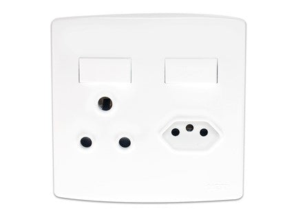 ONESTO TRINITY RANGE     4X4 16A 3Pin Socket + 3 X 3Pin Za Plug Socket White