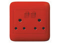 4X4 Red Dedicated Double Switched Socket