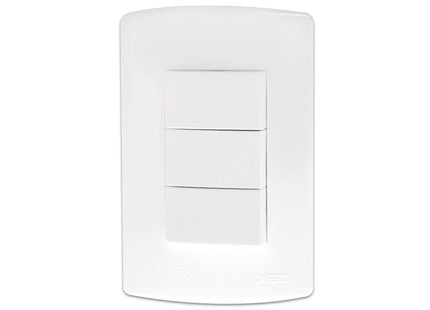 ONESTO TRINITY RANGE    4X2 3 Lever 1 Way Switch White