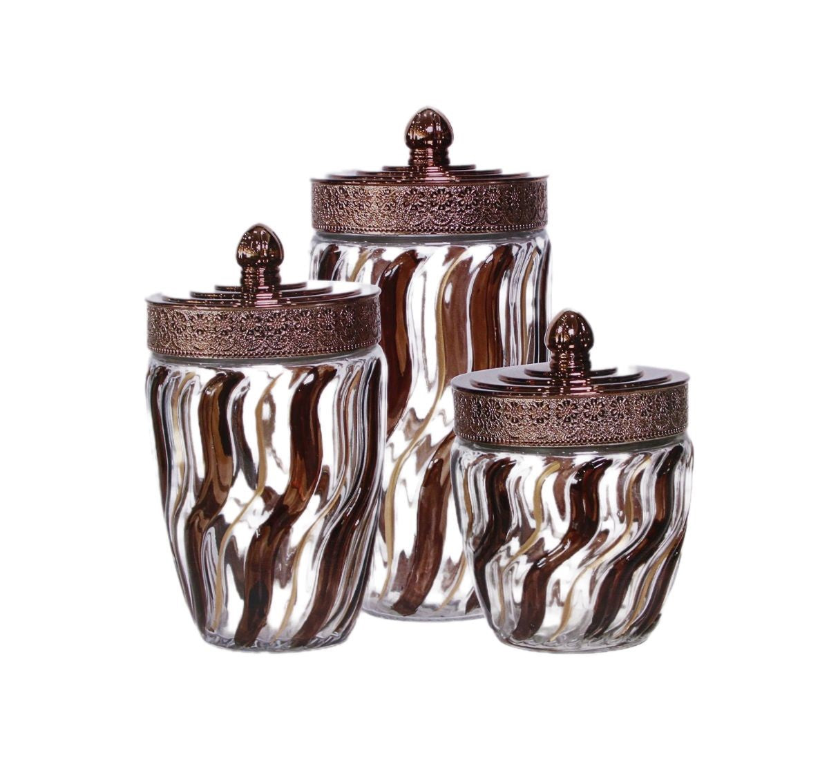 3PC GLASS CANISTER