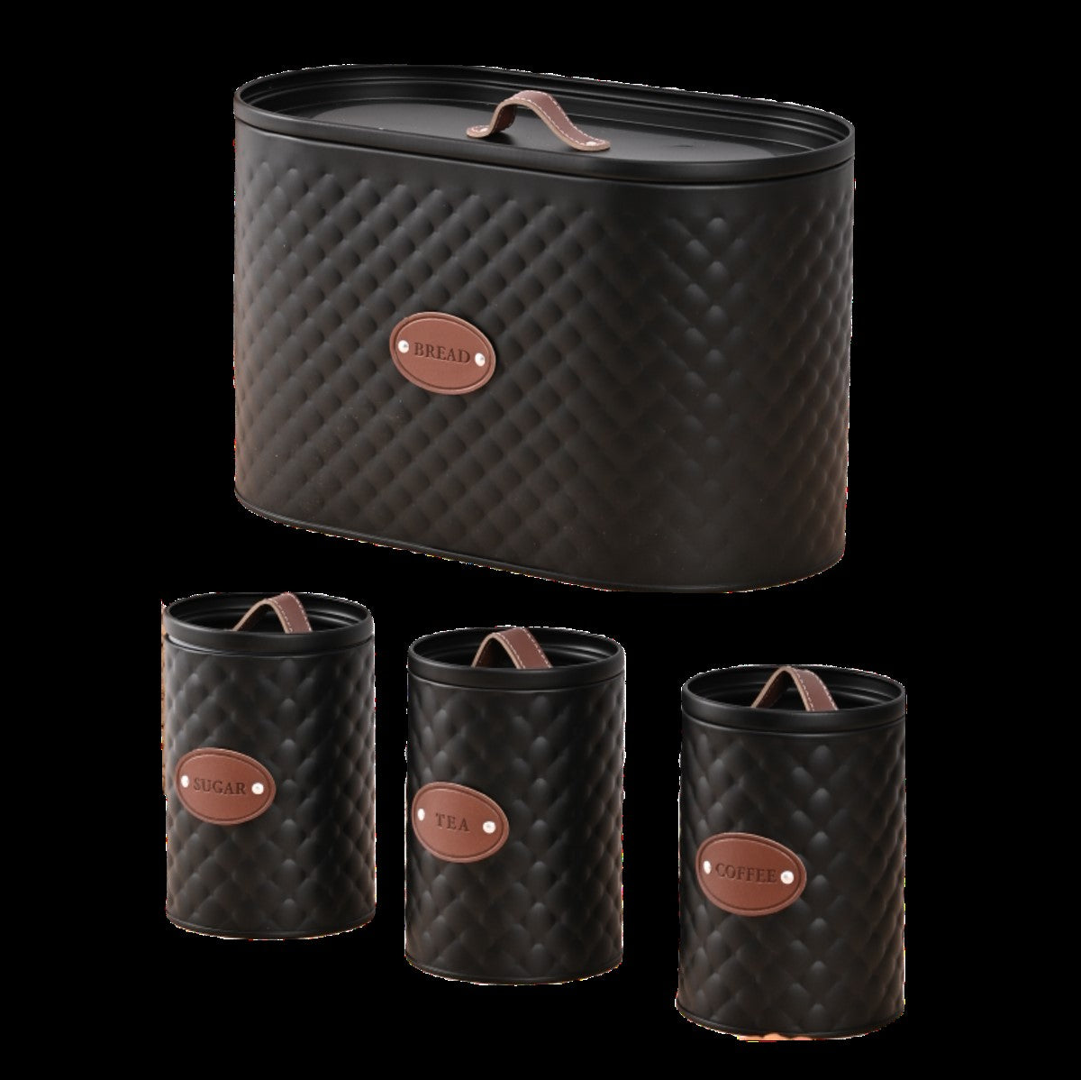 4PC PELLE BREADBIN CANISTER SET