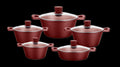 10 PCS DIAMOND EMBOSSED COOKWARE  SET