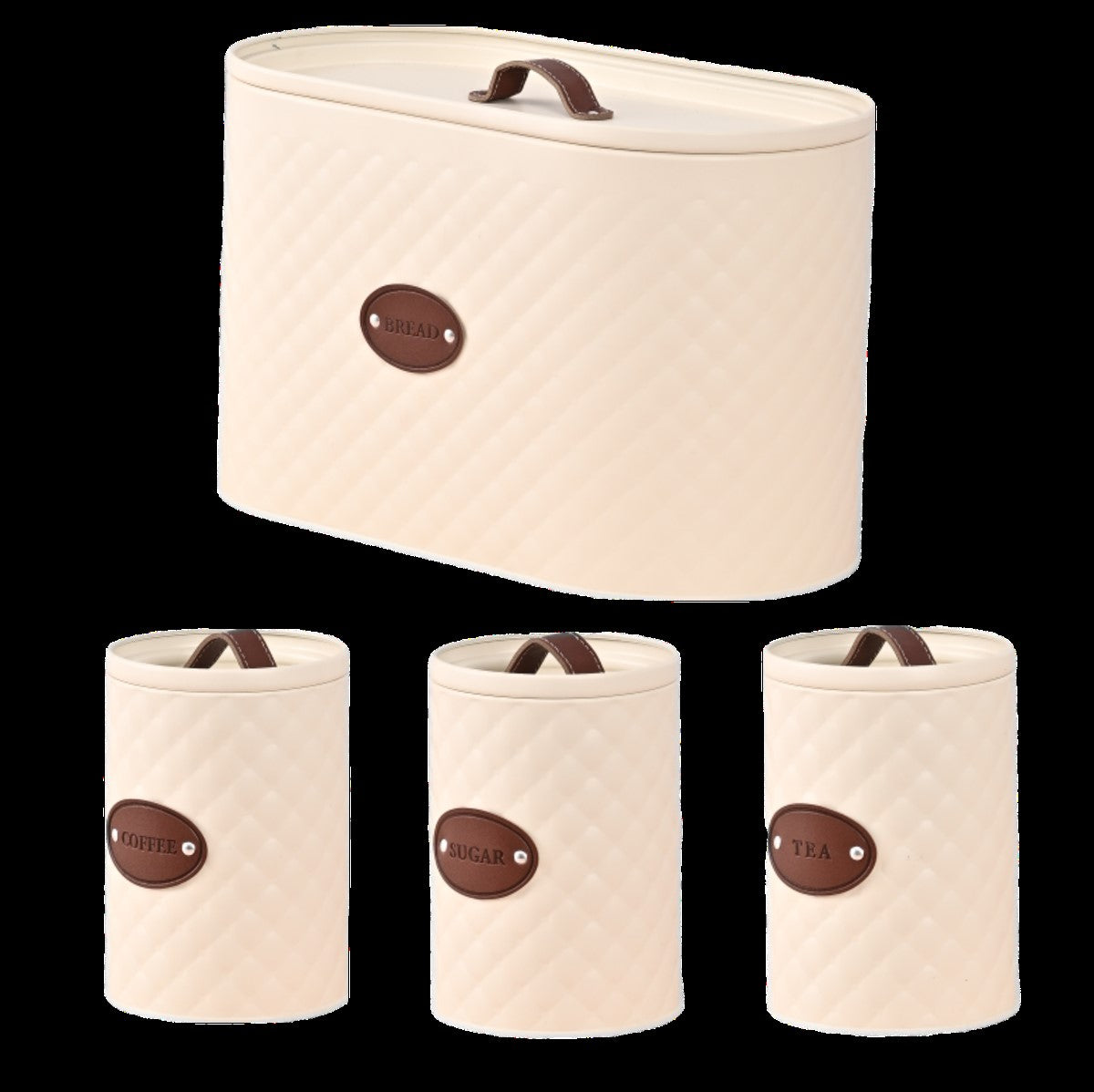 4PC PELLE BREADBIN CANISTER SET