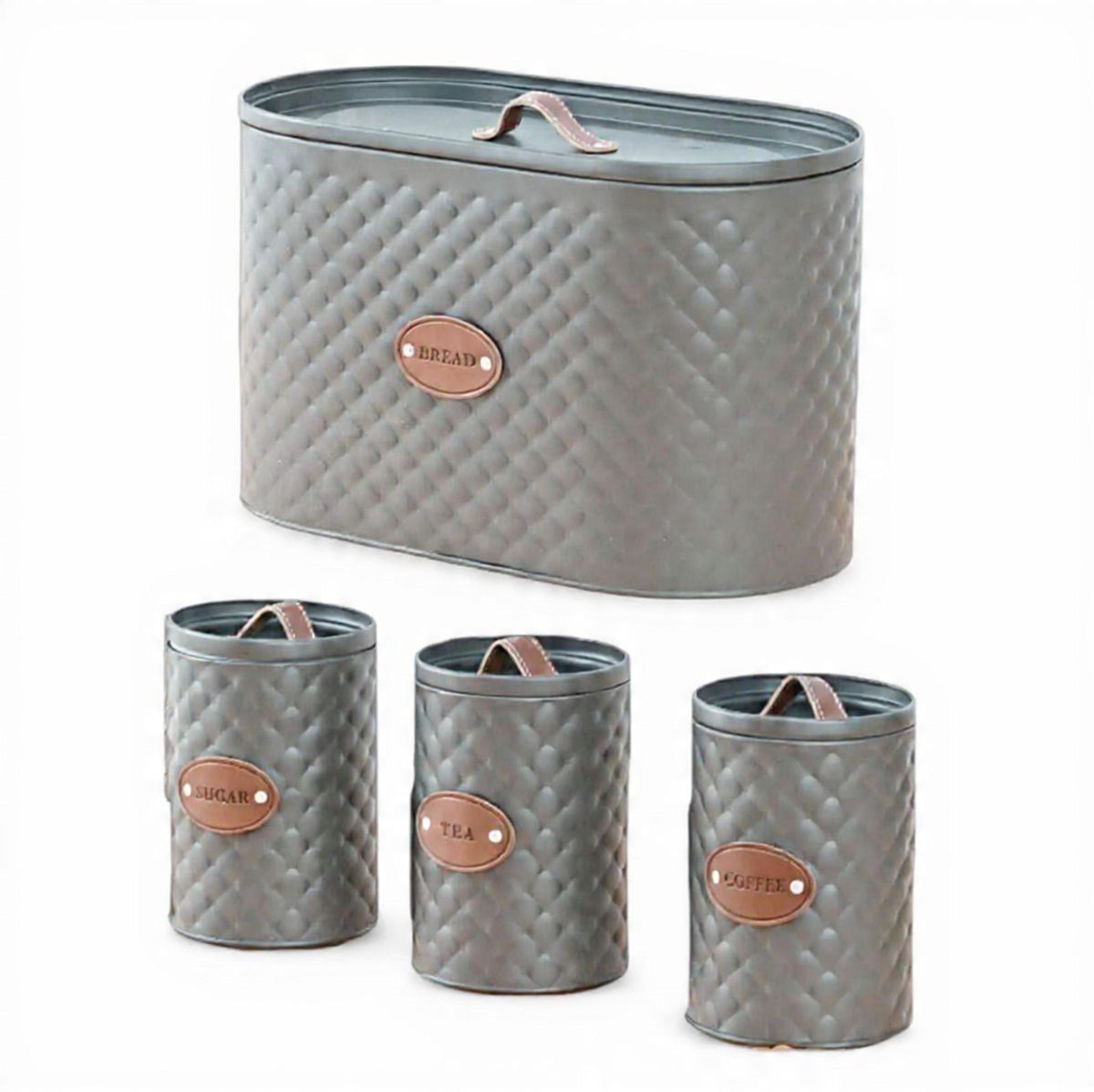 4PC PELLE BREADBIN CANISTER SET