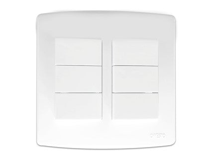 ONESTO TRINITY RANGE     4X4 6 Lever 1 Way Switch White