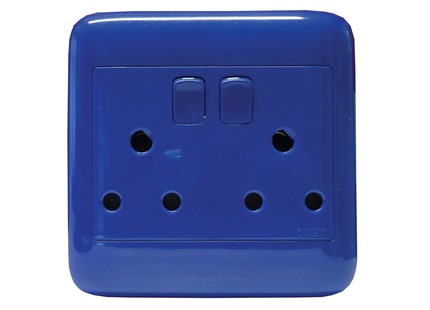 ONESTO ORACLE RANGE   4X4 Blue Dedicated Double Switch Socket