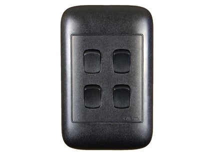 ONESTO ORACLE RANGE     4X2 4 Lever 1 Way Black Switch