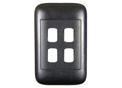 ONESTO ORACLE RANGE    4X2 4 Lever Black Yoke and Surround