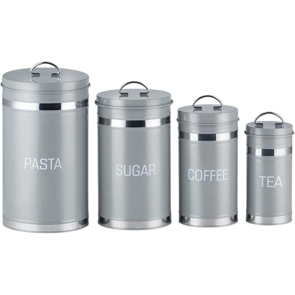 4PC FLORENZO CANISTER SET - GREY