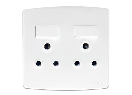 ONESTO TRINITY RANGE     4X4 Double Switched Socket Outlet Econo