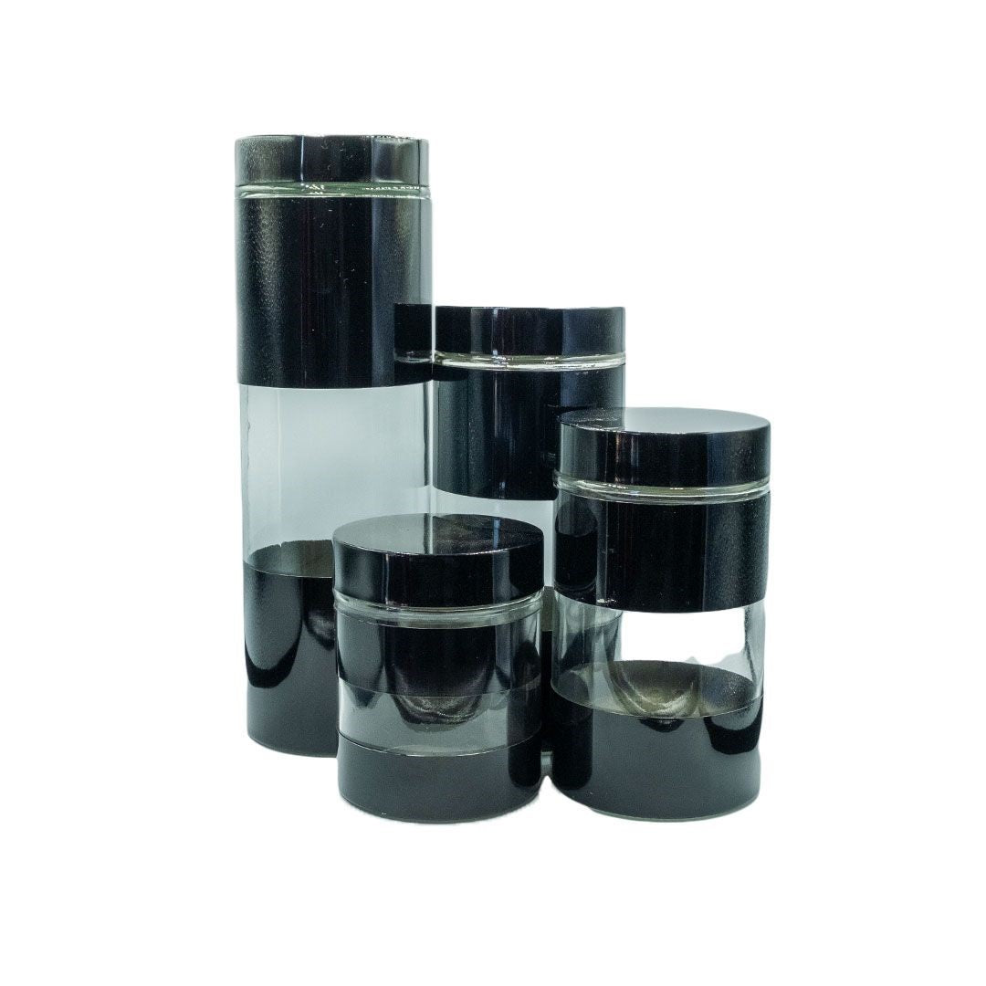 4PC COLOUR GLASS CANISTER SET