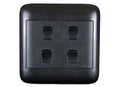 ONESTO ORACLE RANGE      4X4 4 Lever 1 Way Black Switch