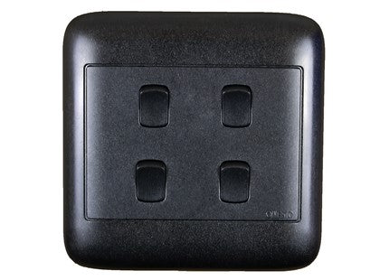 ONESTO ORACLE RANGE      4X4 4 Lever 1 Way Black Switch