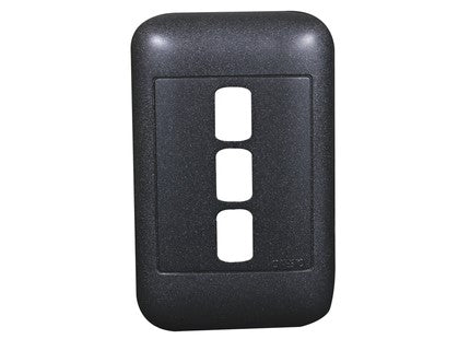 ONESTO ORACLE RANGE    4X2 3 Lever Black Yoke and Surround