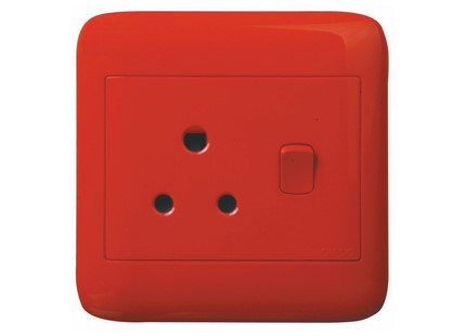 ONESTO ORACLE RANGE    4X4 Red Dedicated Single Switched Socket
