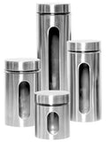 4PC STAINLESS STEEL CANISTER SET