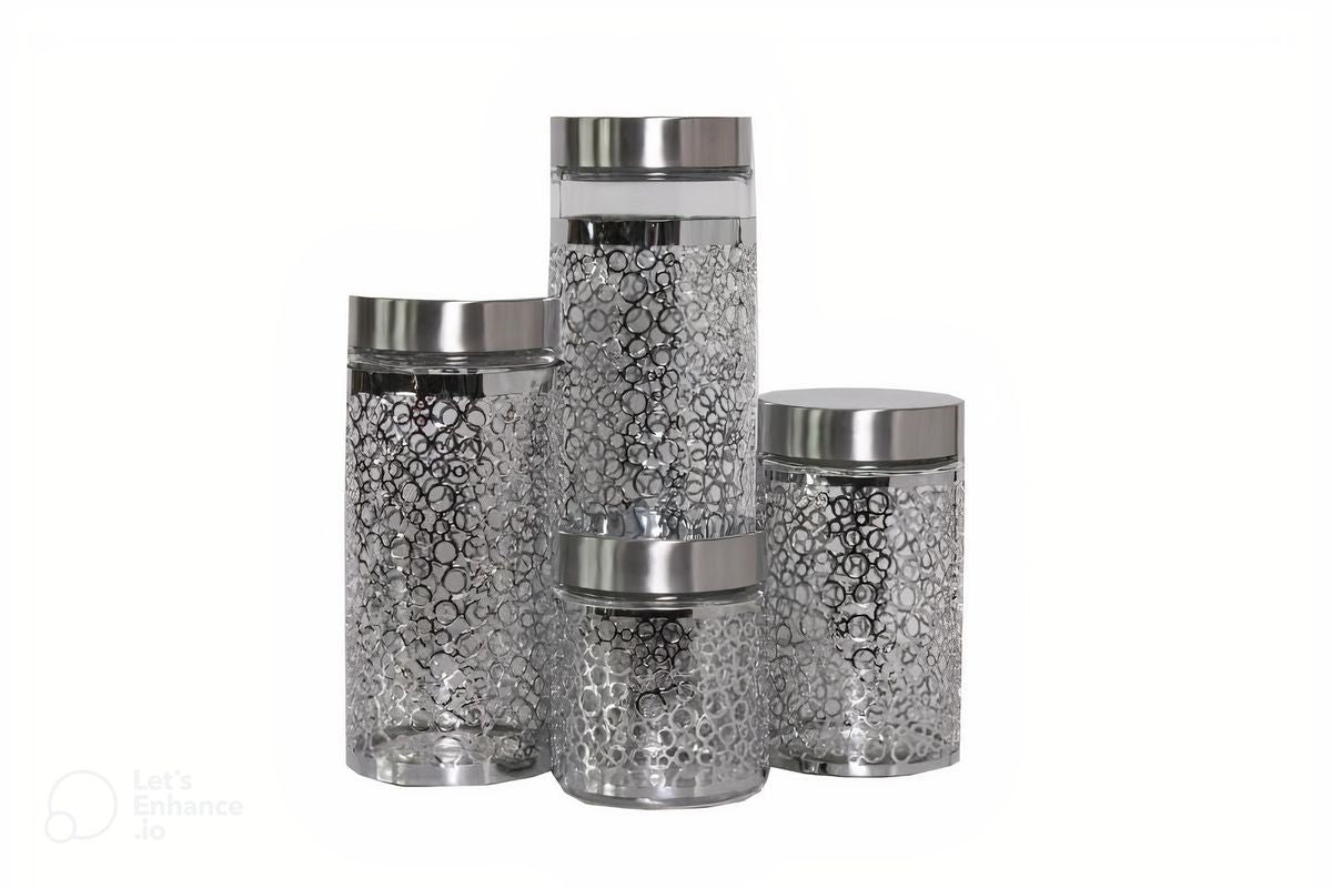 4PC STAINLESS STEEL CANISTER SET