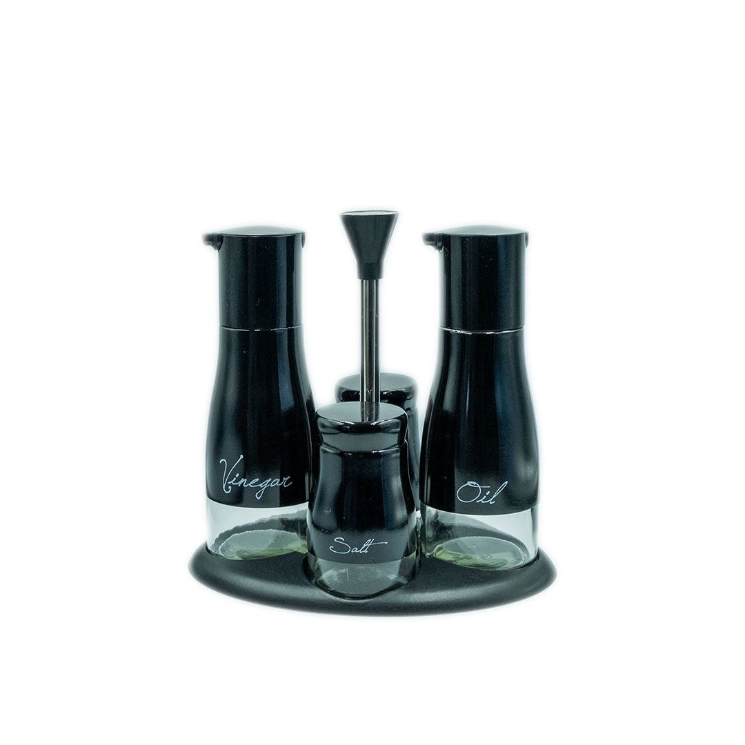 4PC OIL VINEGAR SET - Black