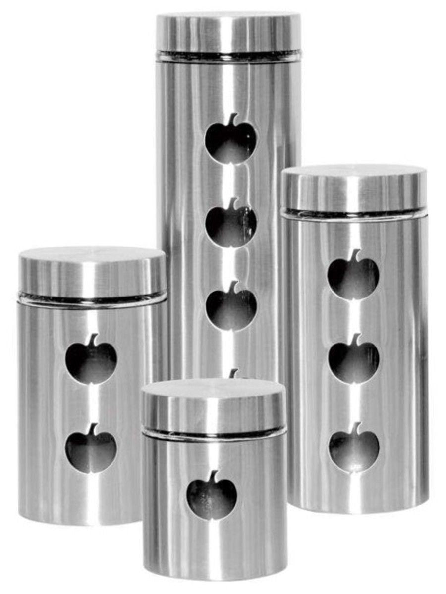 4PC STAINLESS STEEL CANISTER SET