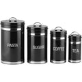 4PC FLORENZO CANISTER SET - Black