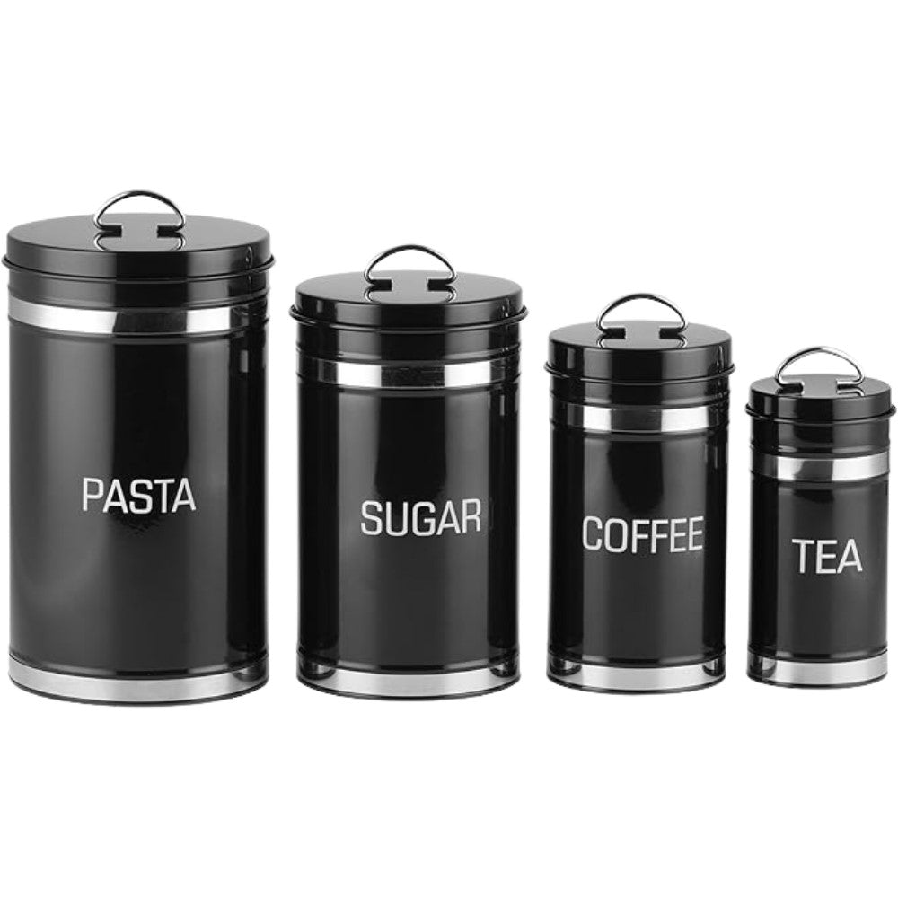4PC FLORENZO CANISTER SET - Black