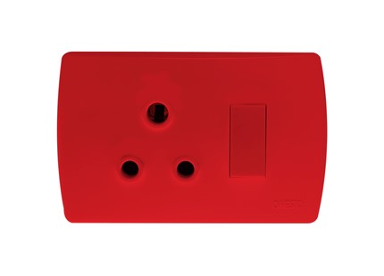 ONESTO TRINITY RANGE     4X2 Single Dedicated Socket Red